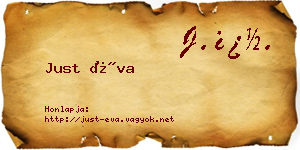 Just Éva névjegykártya